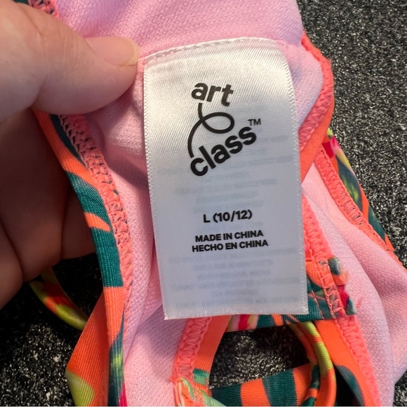 NWOT Art Class Girl's Tropical Floral Bikini Top L (10/12) - Picture 3 of 4